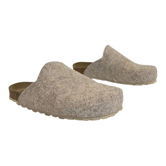 Autenti Womens Size 38 Beige Felt Slip On Handmade Clog - Picture 1 of 9
